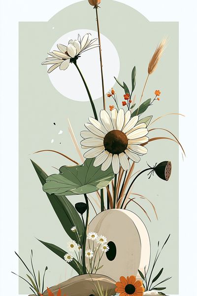 Botanical Still Life Illustration Poster.