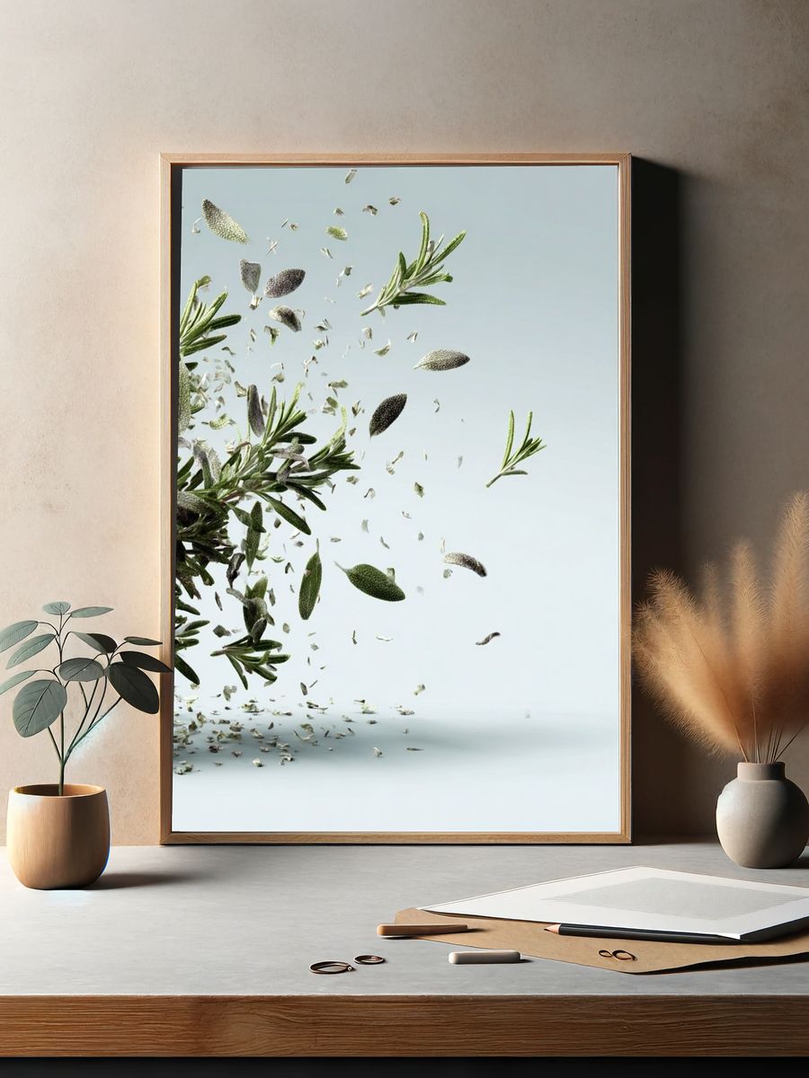 Floating Rosemary — Botanical Print. — room view 2
