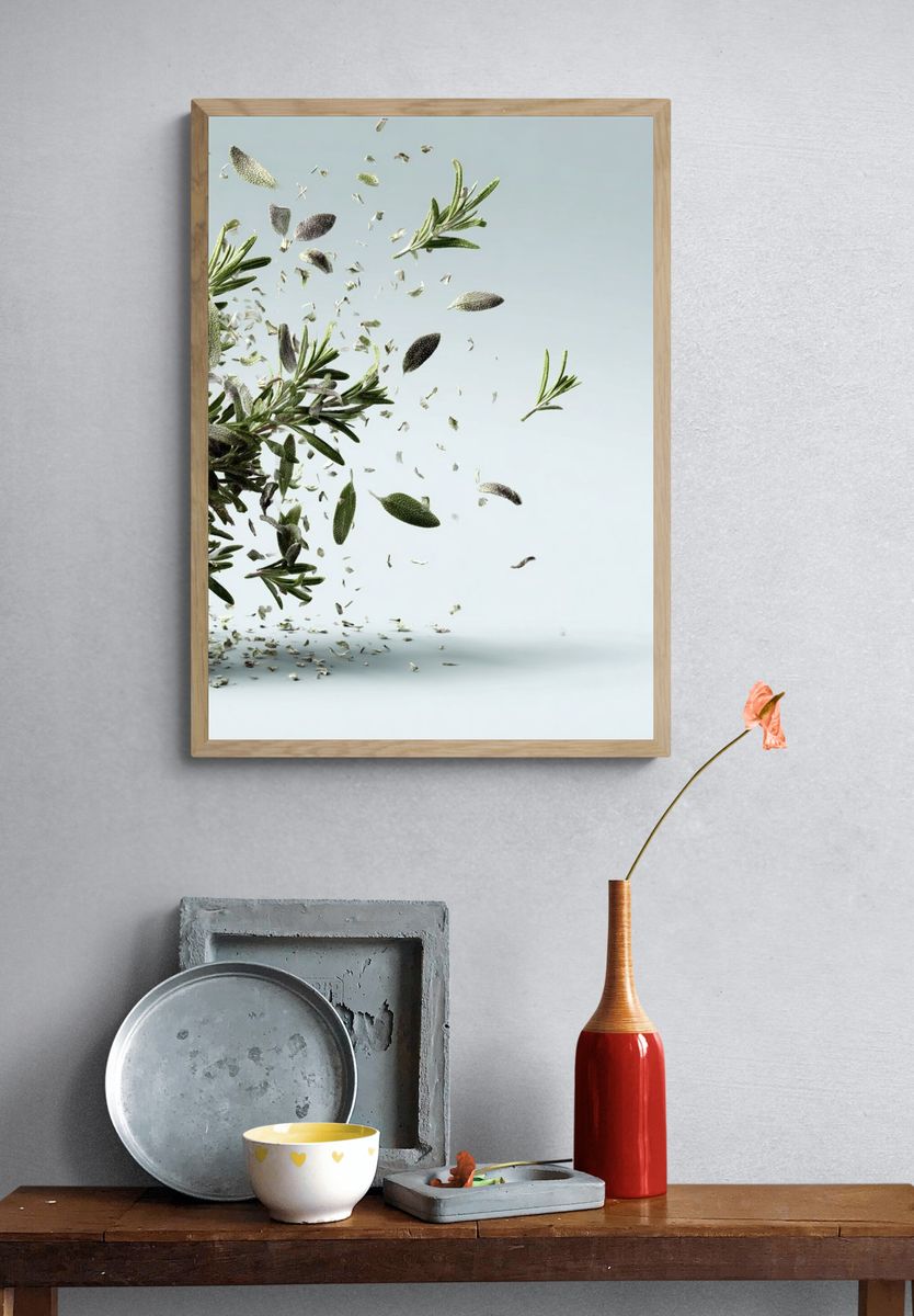 Floating Rosemary — Botanical Print. — room view 3