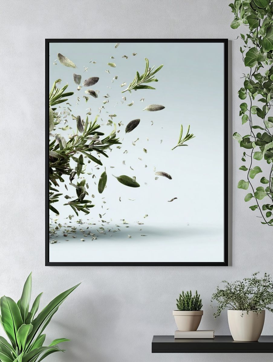 Floating Rosemary — Botanical Print. — room view 4