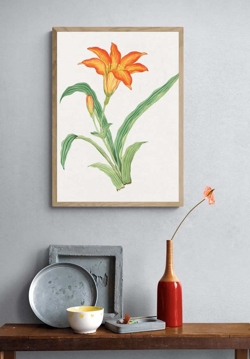 Sunflower Botanical Print. — room view 3