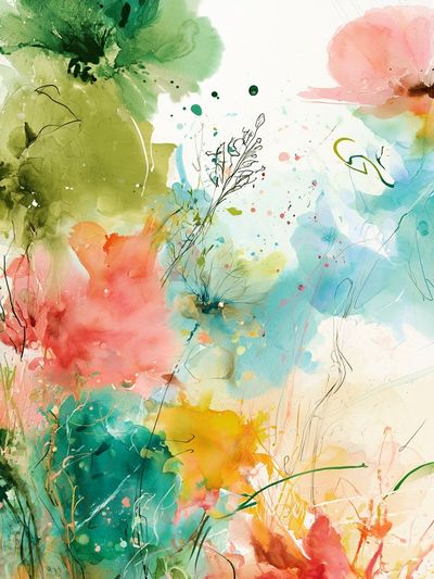 Pastel Wildflower Abstract Print.