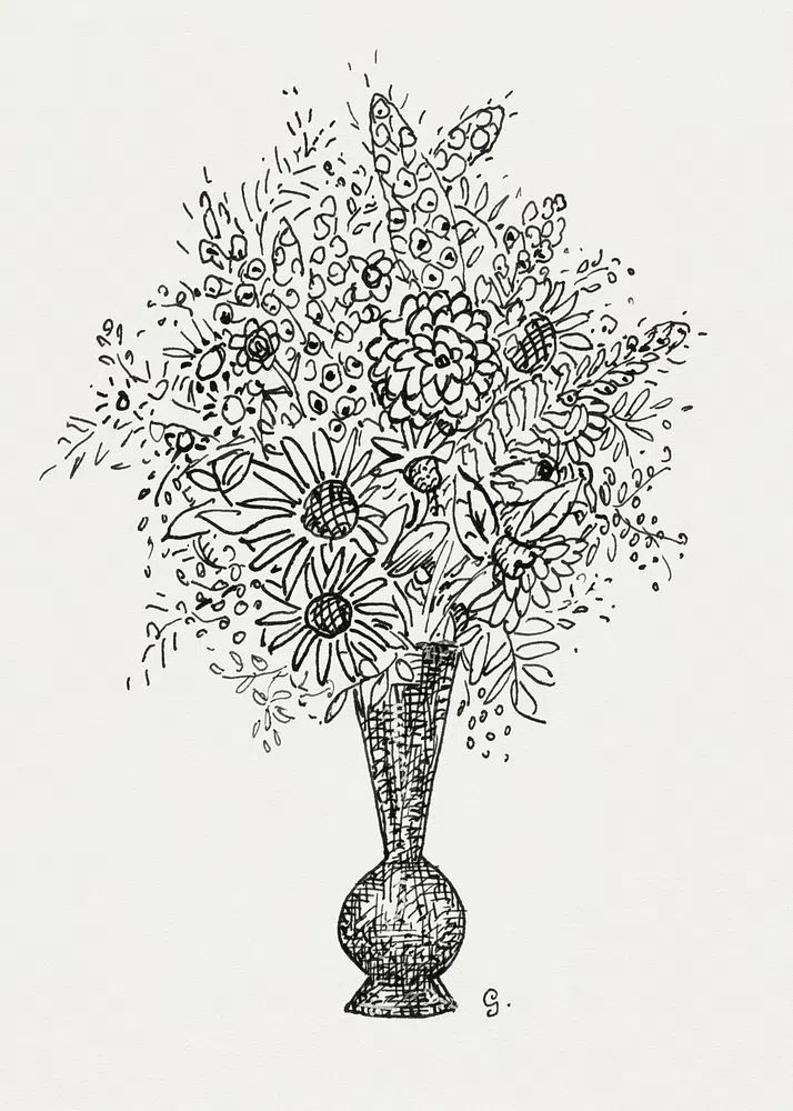 Flower vase (ca. 1891–1941) drawing. poster detail