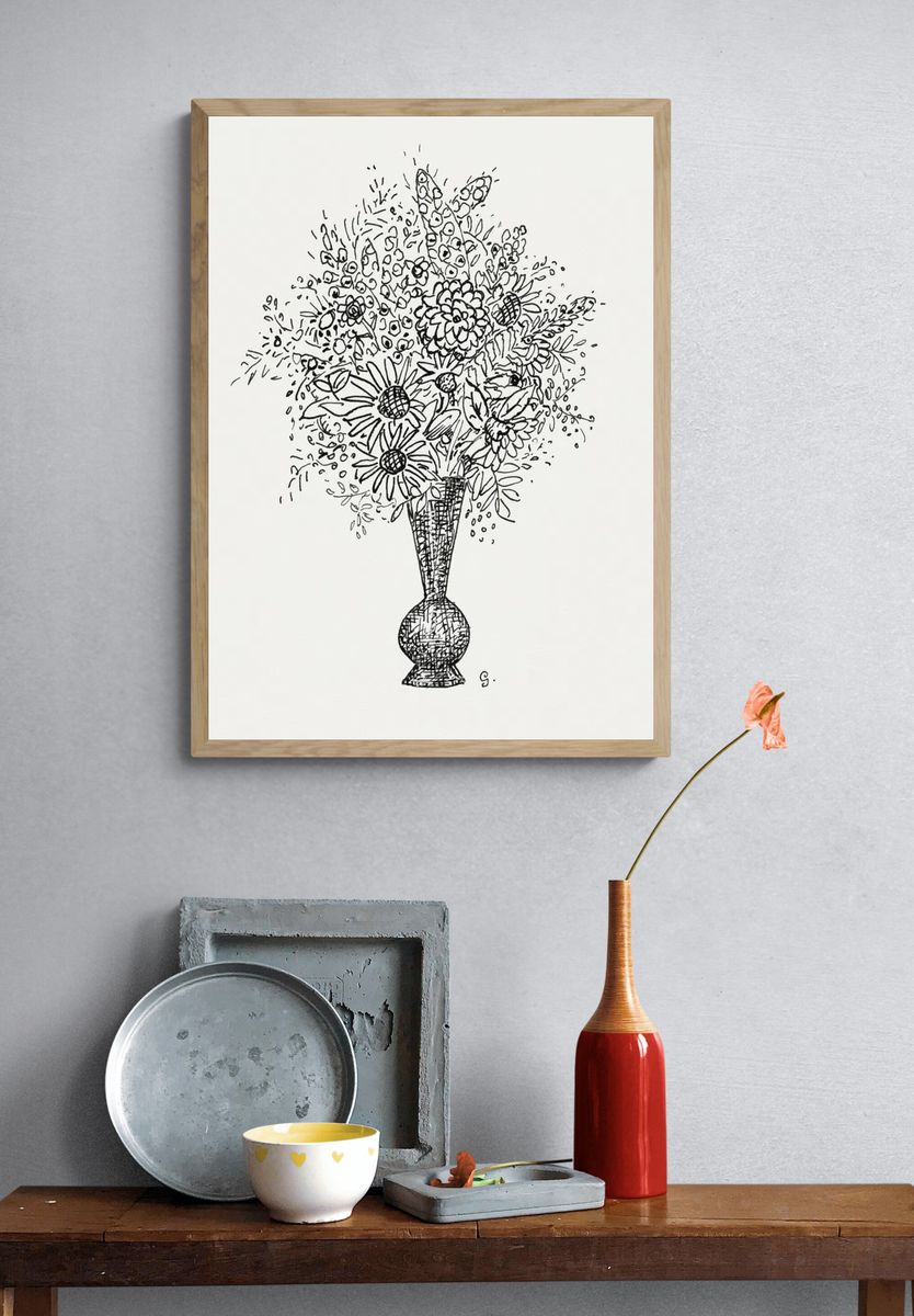Flower vase (ca. 1891–1941) drawing. — room view 3