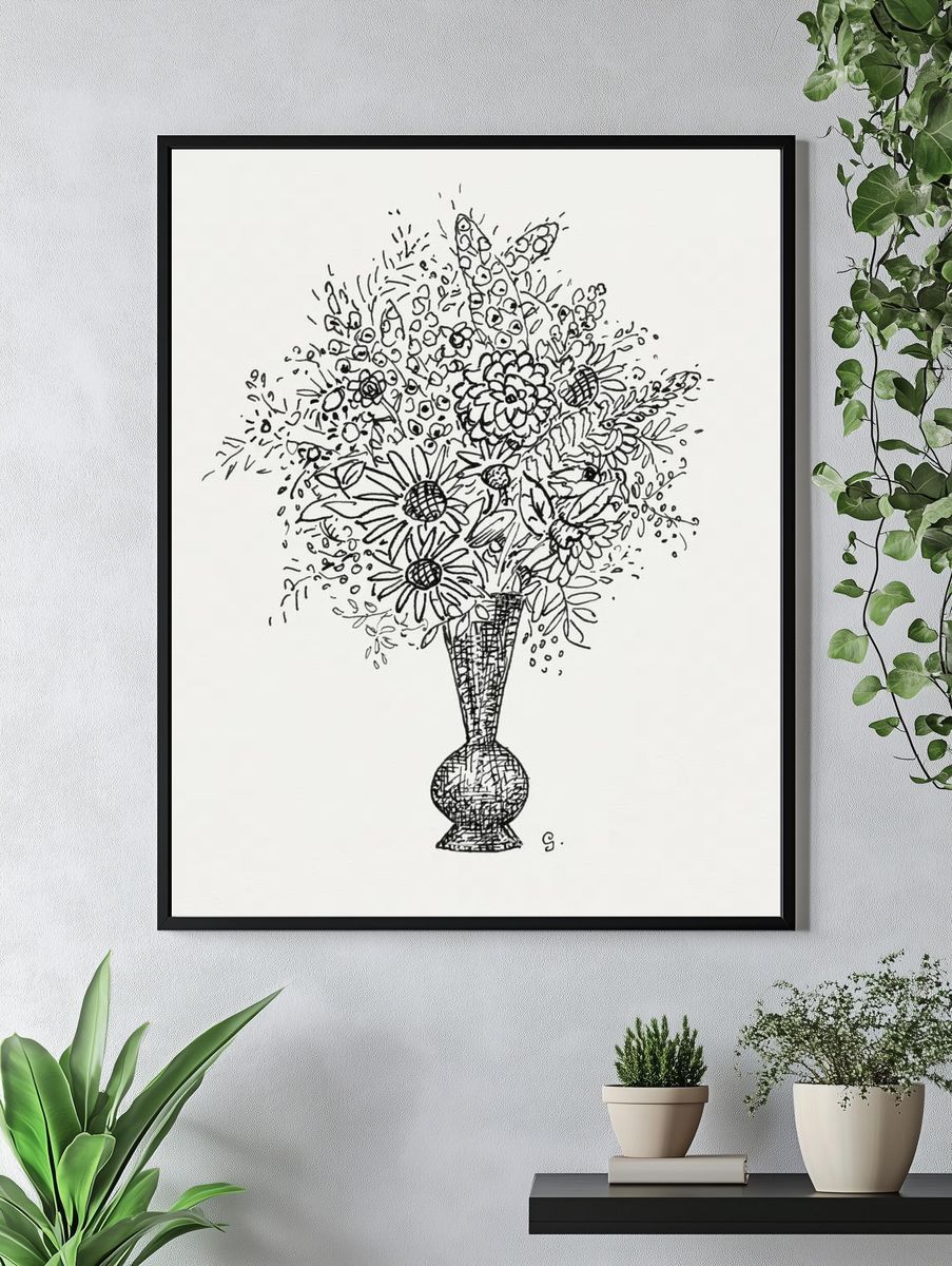 Flower vase (ca. 1891–1941) drawing. — room view 4