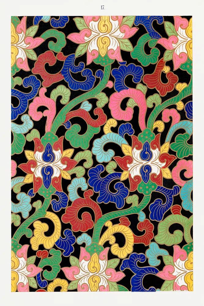 Chinese floral illustration, Examples Chinese. poster detail
