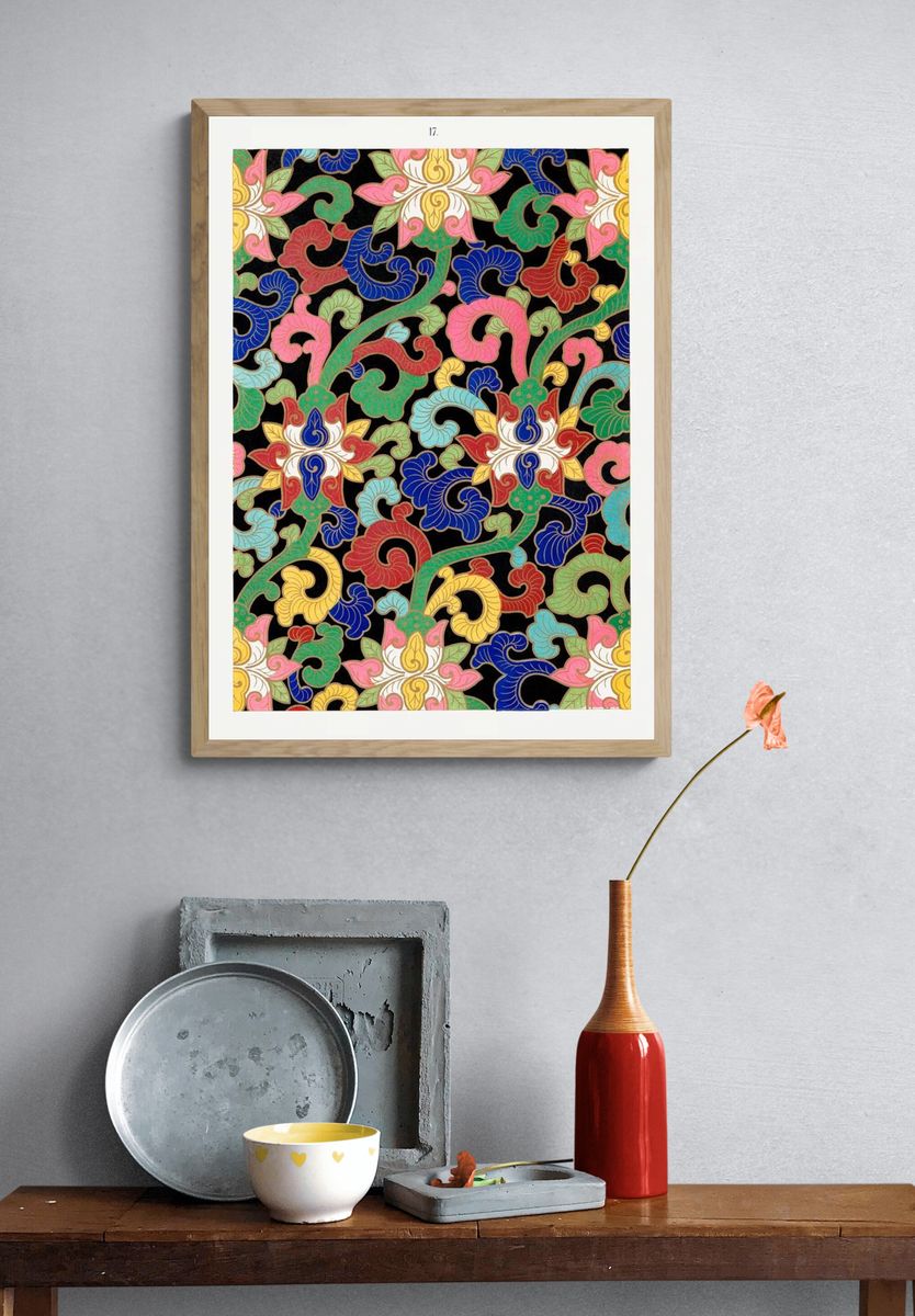 Chinese floral illustration, Examples Chinese. — room view 3