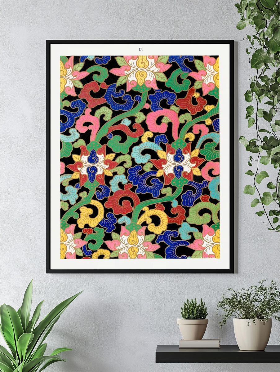 Chinese floral illustration, Examples Chinese. — room view 4