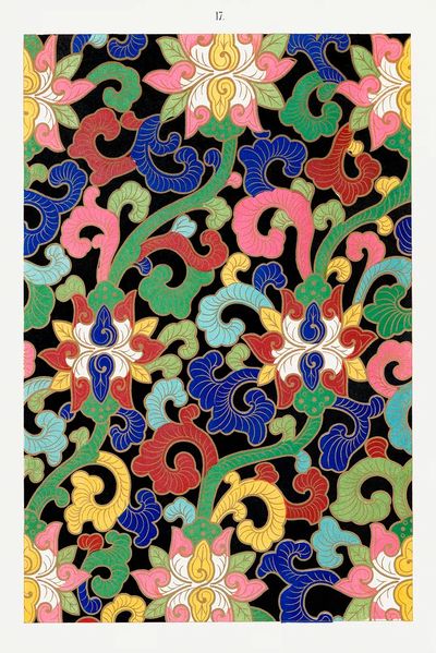 Chinese floral illustration, Examples Chinese. poster