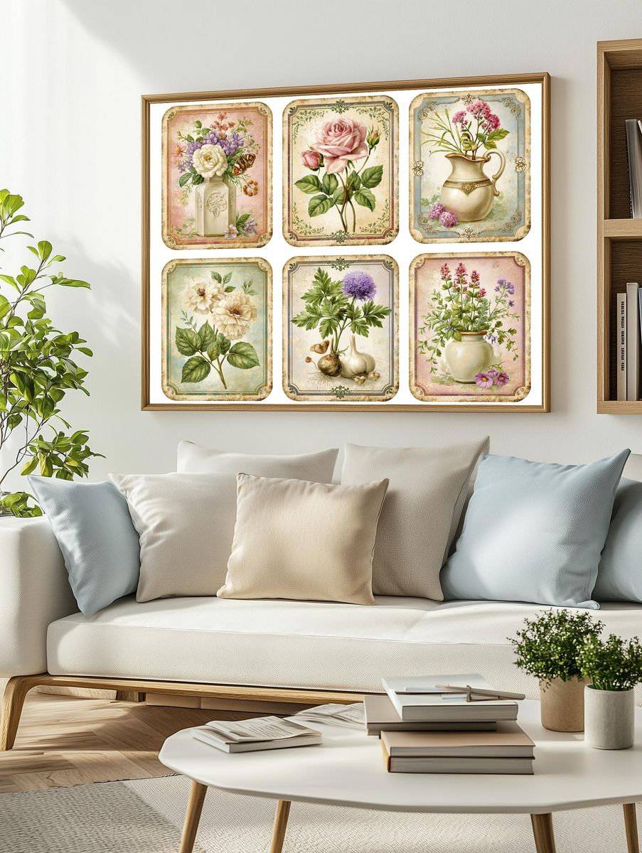 Vintage Floral Still Life Poster. — room view 2