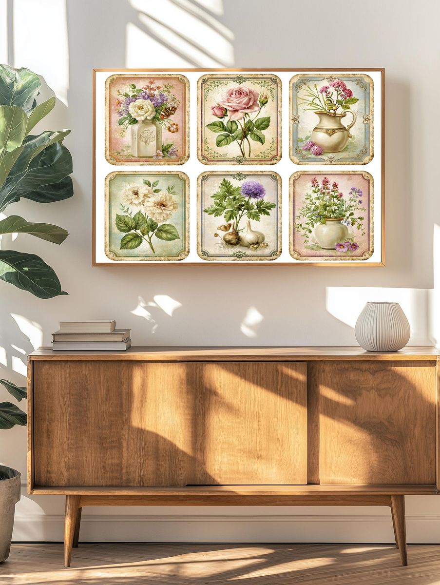 Vintage Floral Still Life Poster. — room view 3