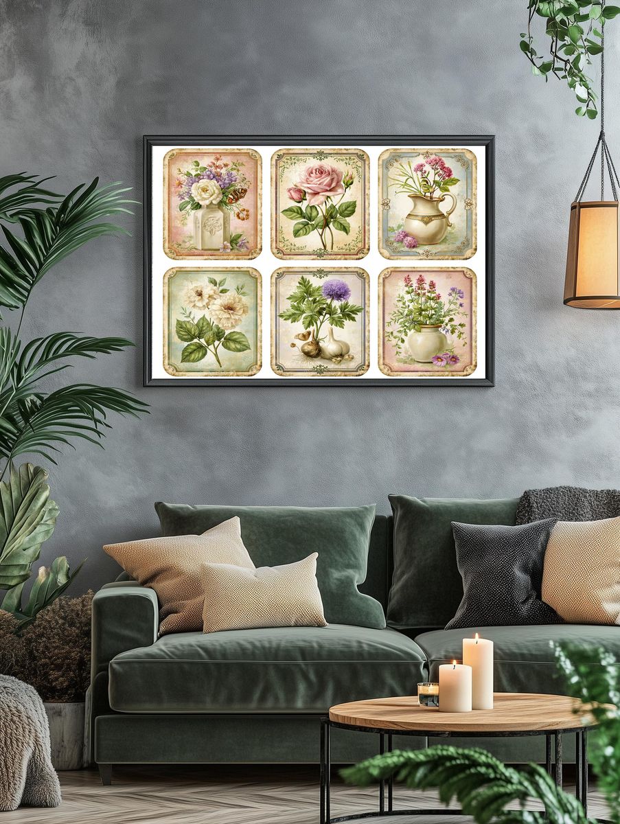 Vintage Floral Still Life Poster. — room view 4