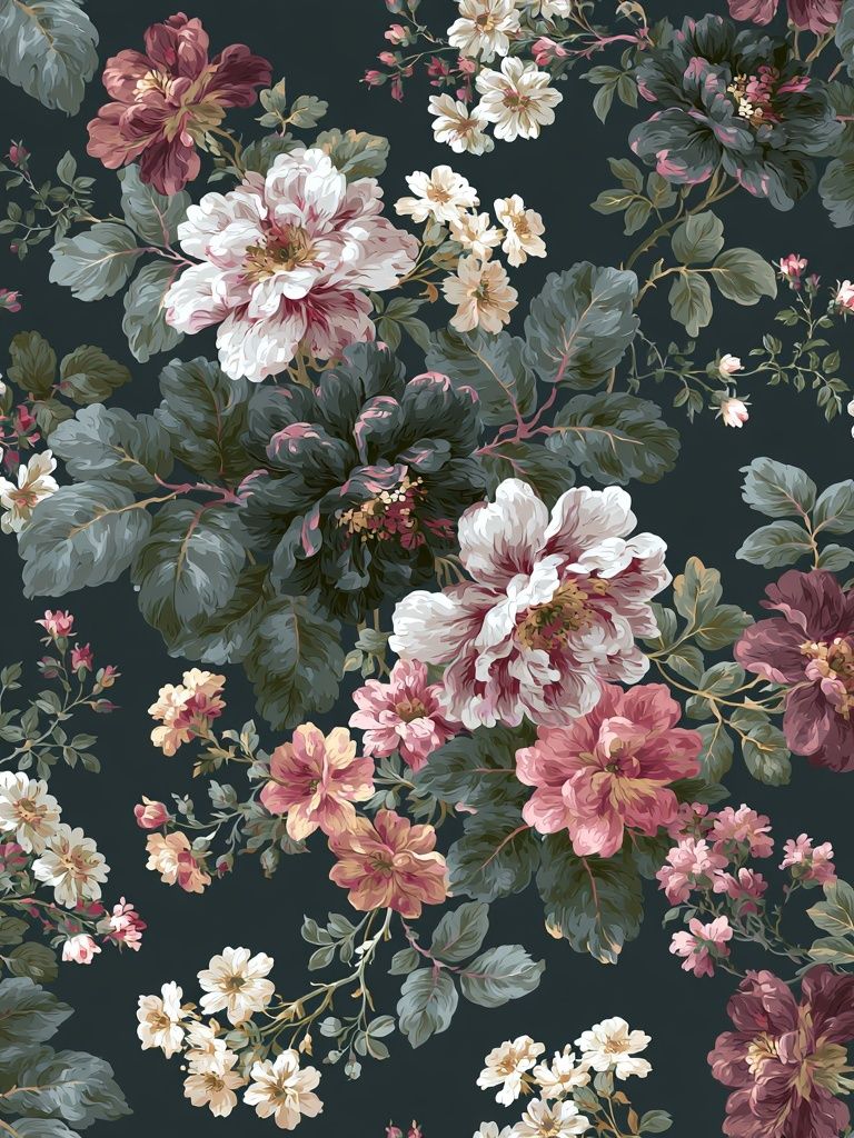 Floral Chinoiserie Pattern Print. poster — botanical art