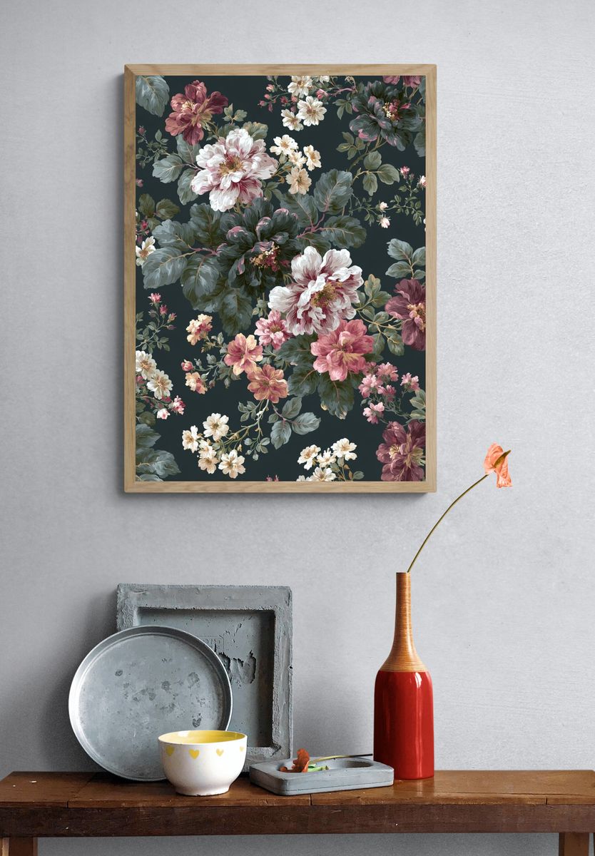 Floral Chinoiserie Pattern Print. — room view 3