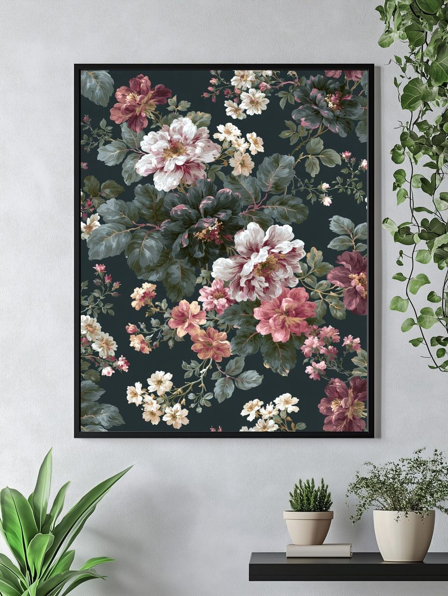 Floral Chinoiserie Pattern Print. — room view 4