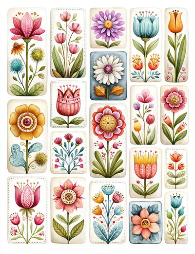 Whimsical Floral Bouquet Poster.