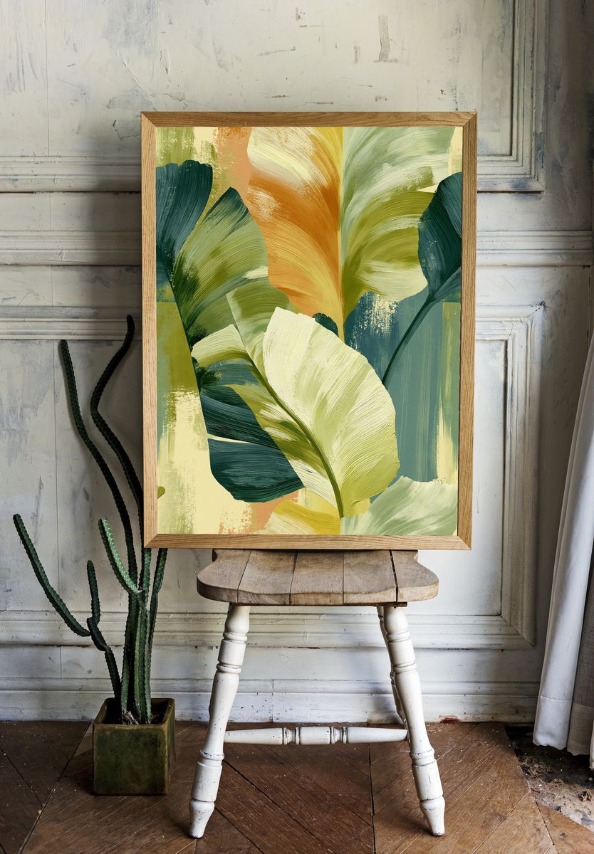 Tropical Leaf Abstract Poster. — room view 1