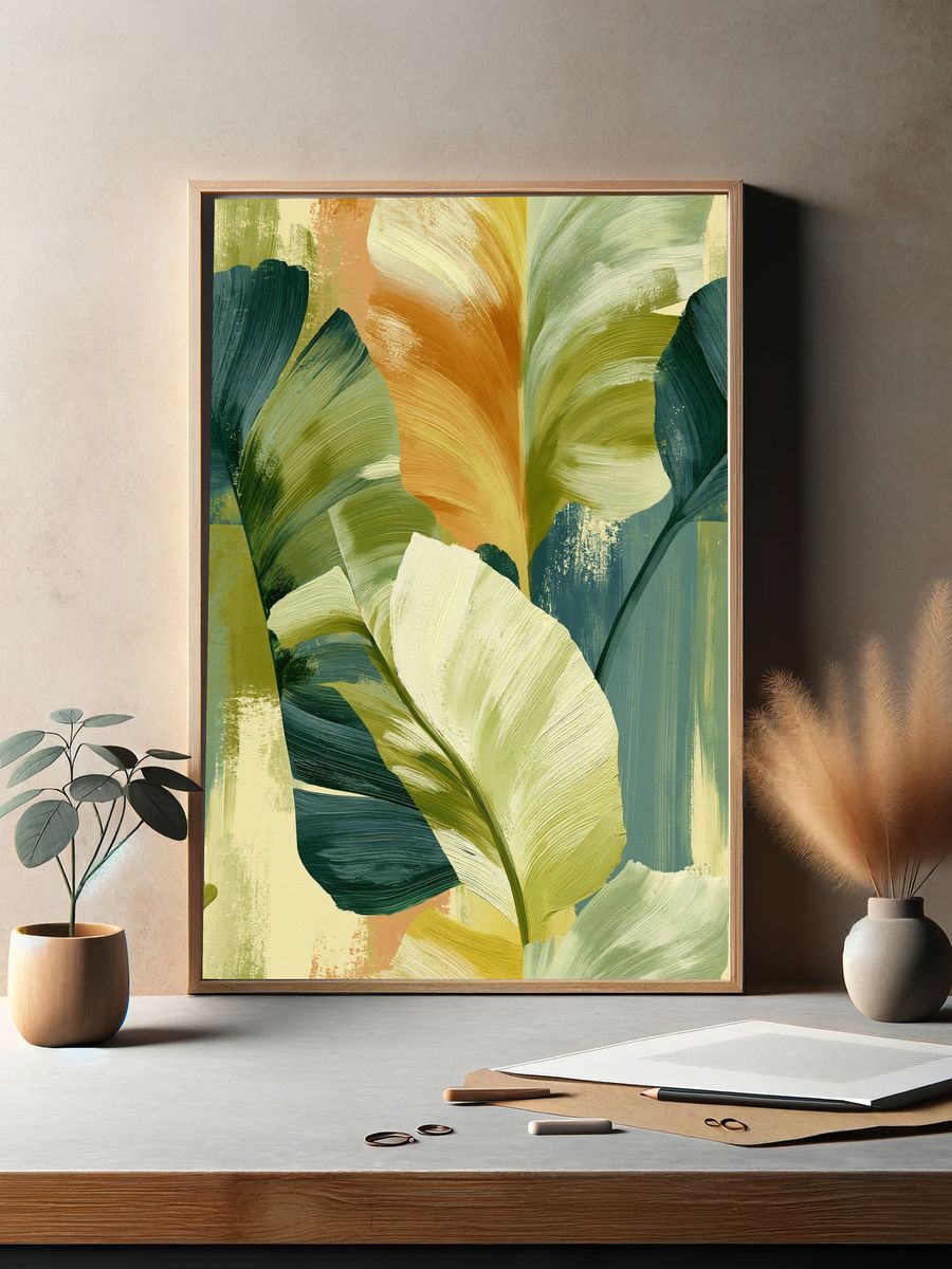 Tropical Leaf Abstract Poster. — room view 2