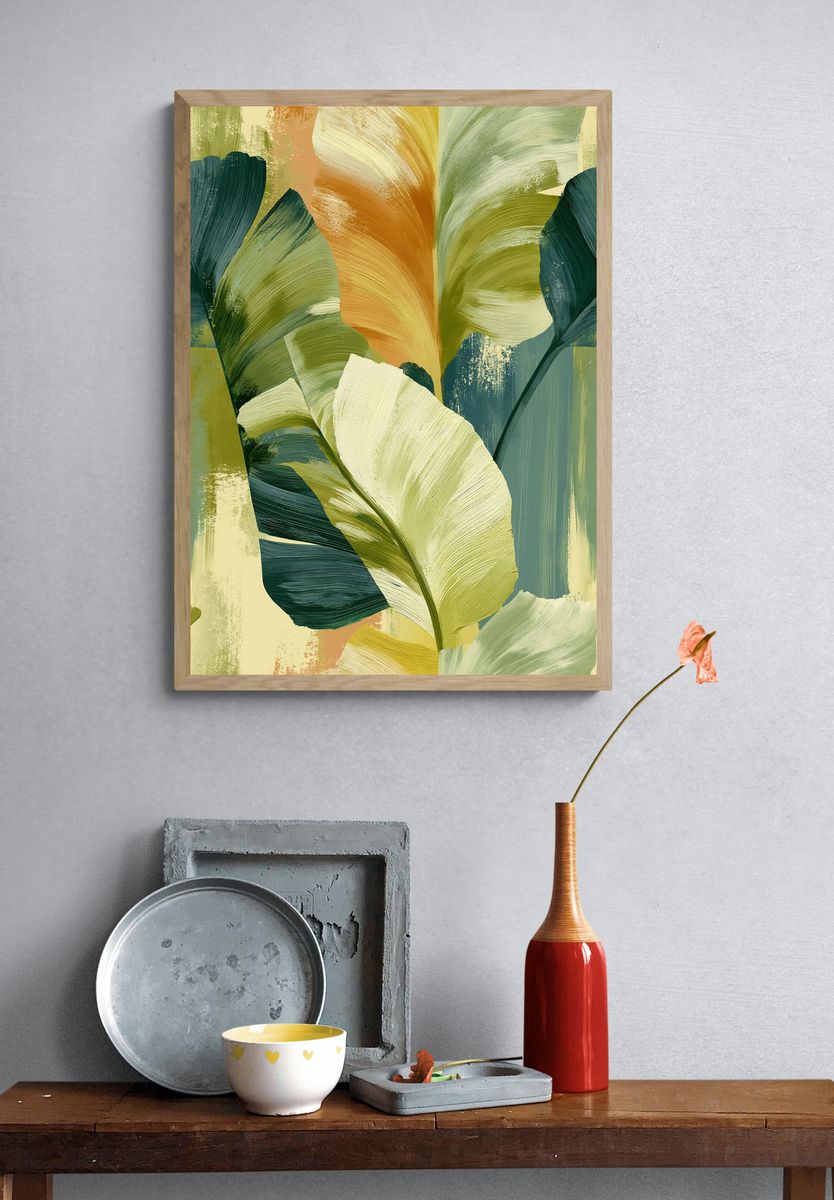 Tropical Leaf Abstract Poster. — room view 3