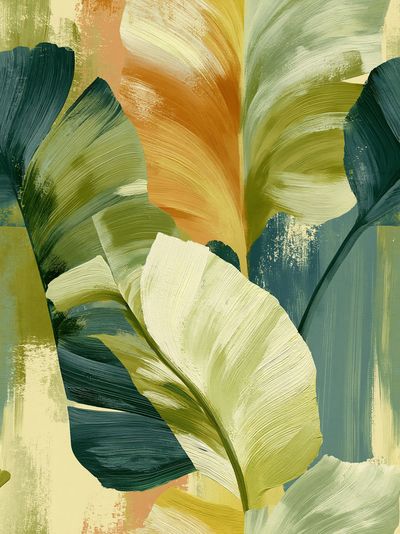 Tropical Leaf Abstract Poster.