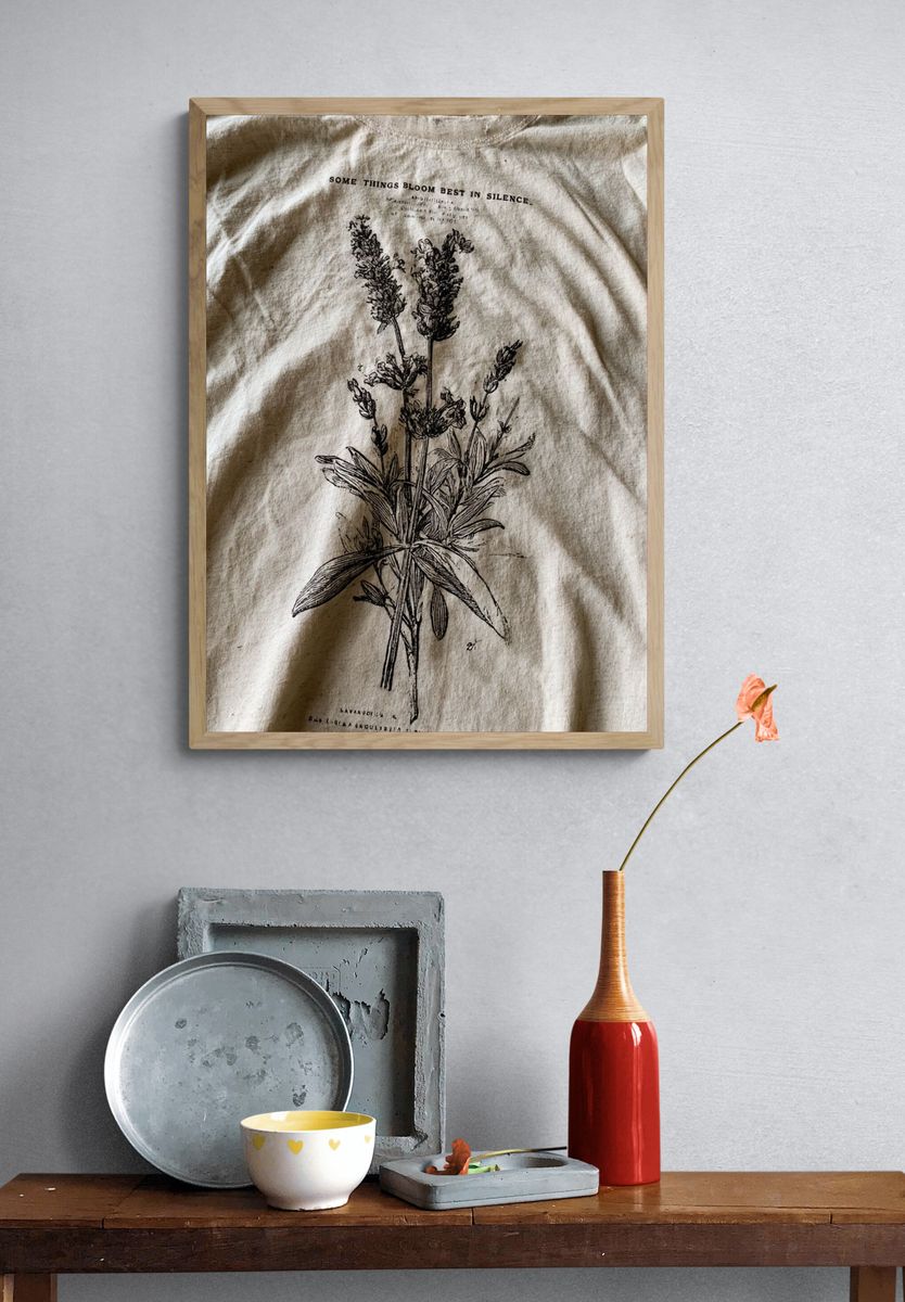 Lavender Botanical Line Art Poster. — room view 3