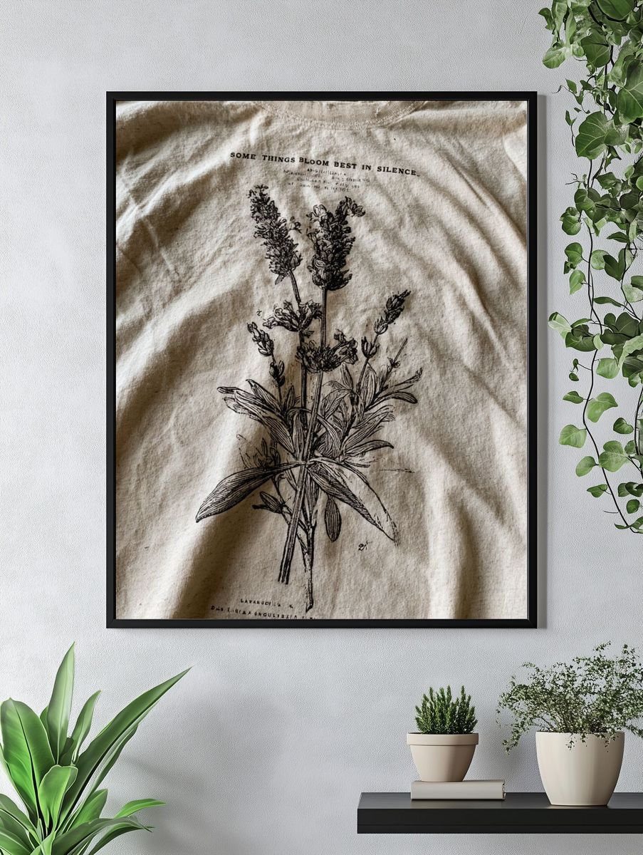 Lavender Botanical Line Art Poster. — room view 4