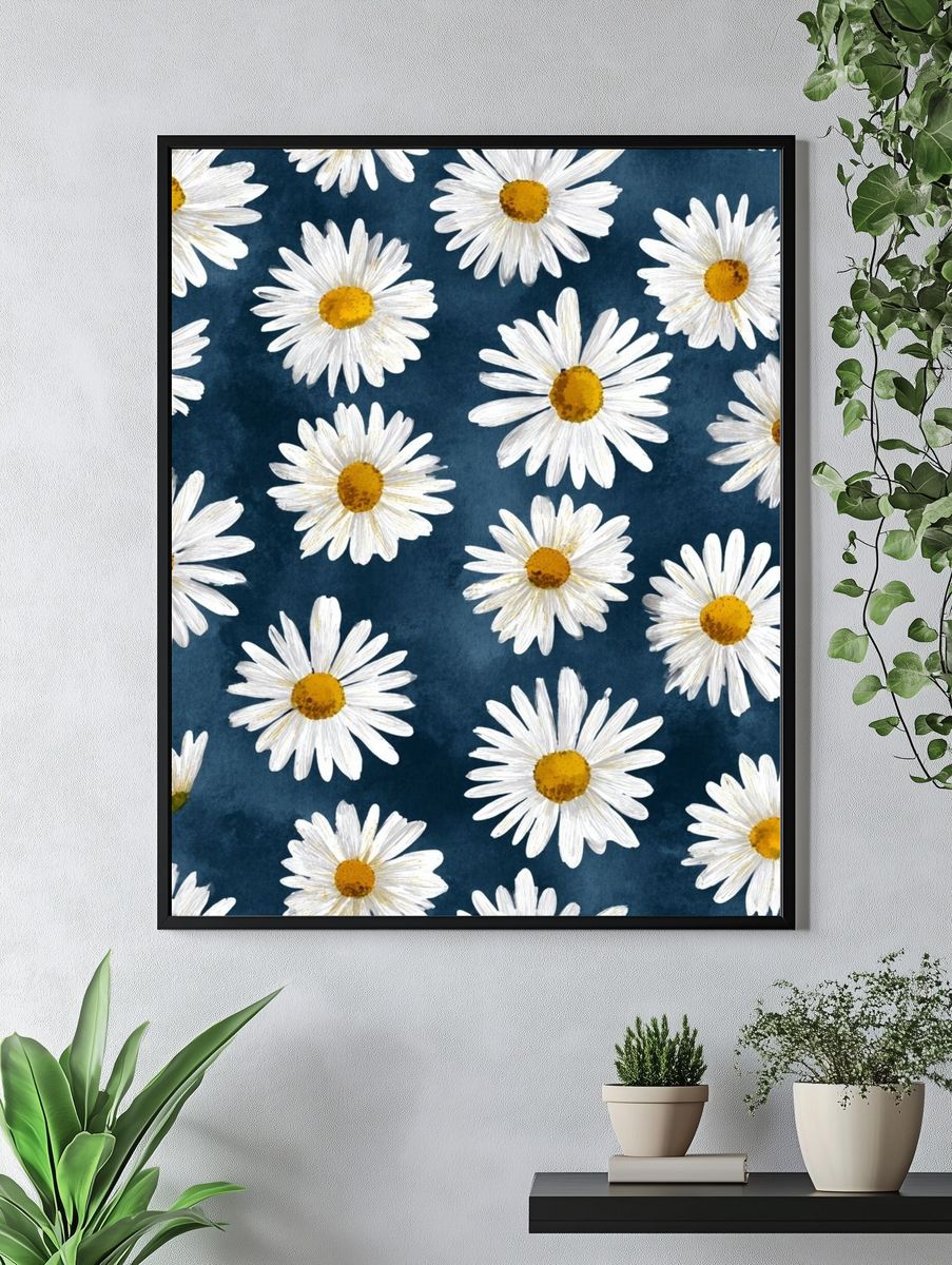 Daisy Field Watercolor Print. — room view 4