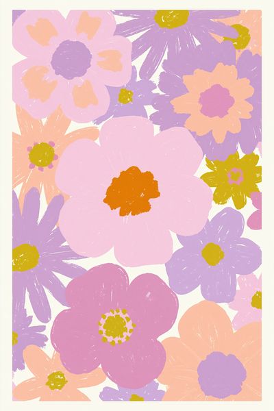 Pastel Floral Garden Print.