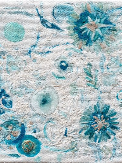 Blue Floral Abstract Print.
