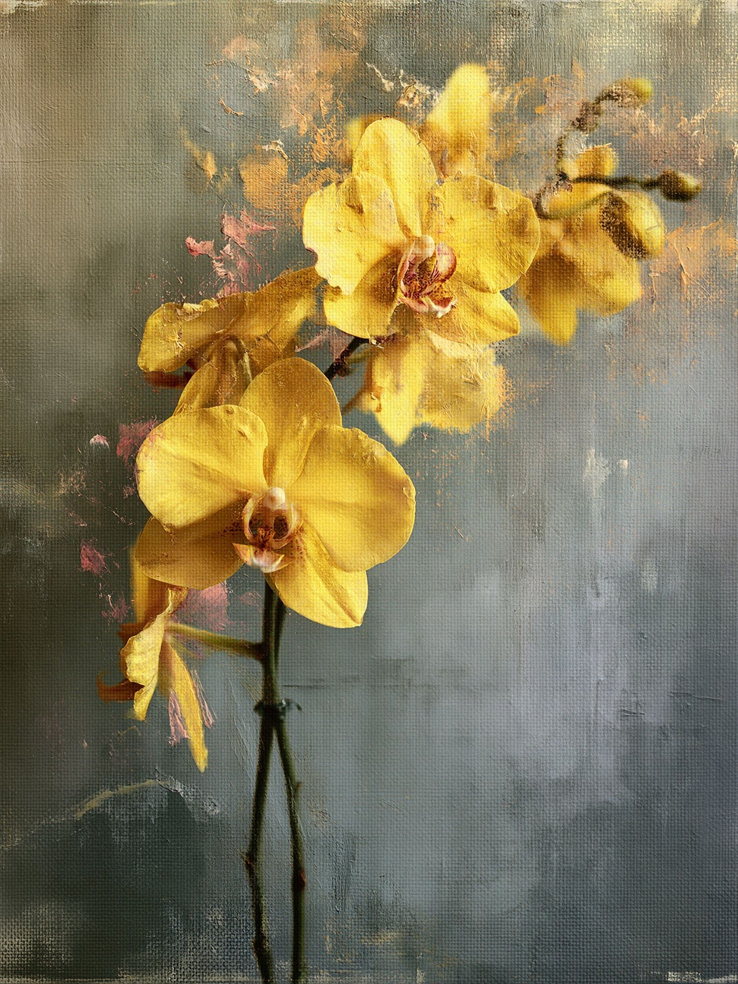 Yellow Orchid Botanical Print. poster detail