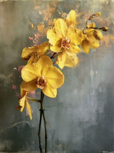 Yellow Orchid Botanical Print.