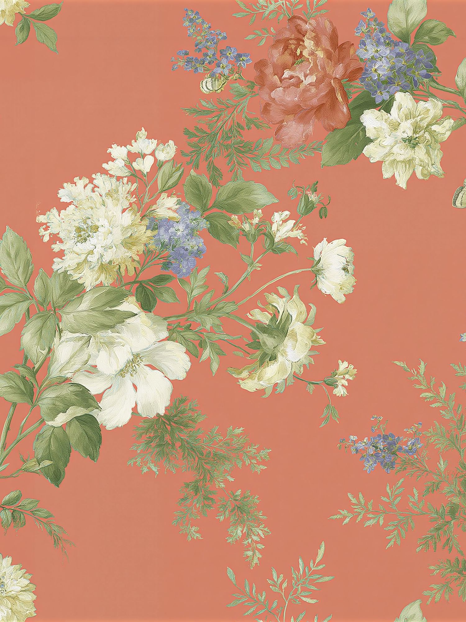 Floral Coral Botanical Print. poster — botanical art