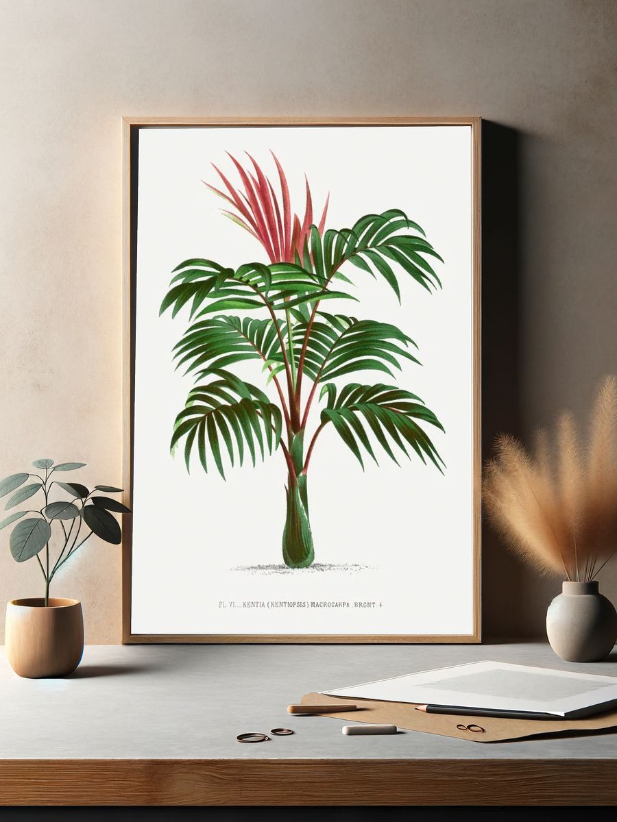 Vintage palm tree illustration. Digitally. — room view 2