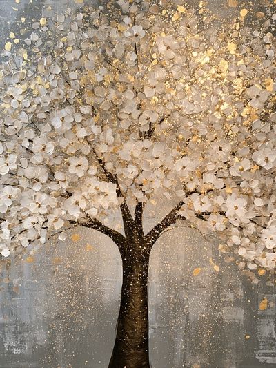 Golden Blossom Tree Print.