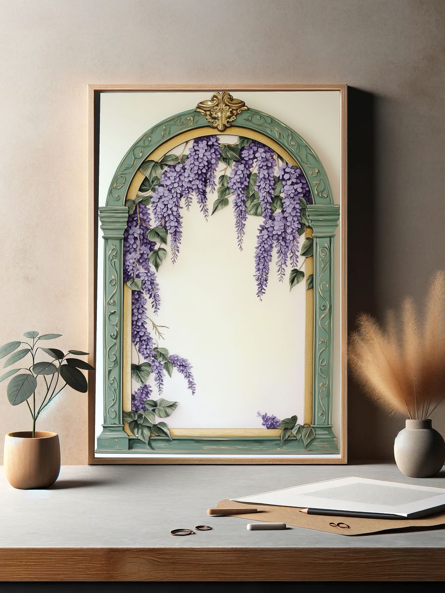 Wisteria Arch Botanical Print. — room view 2