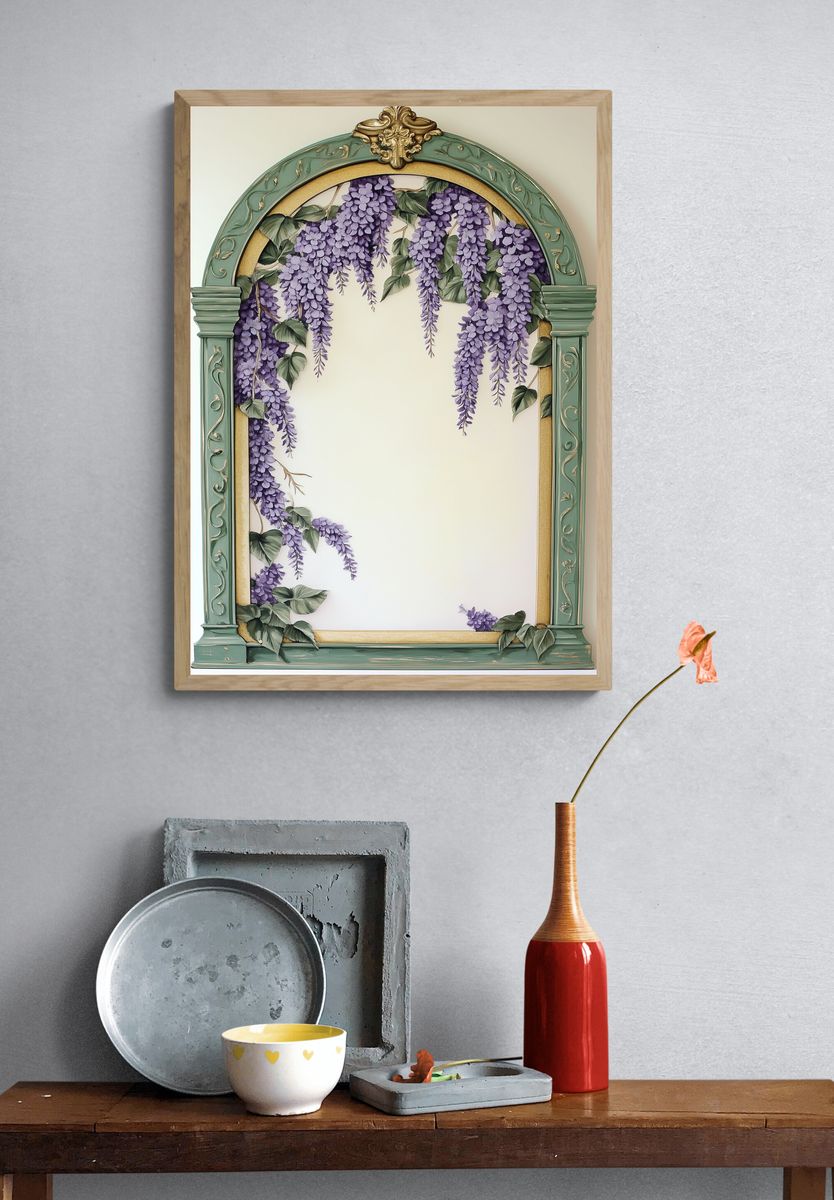 Wisteria Arch Botanical Print. — room view 3