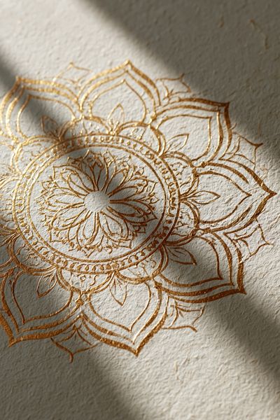 Golden Mandala Lotus Print. poster