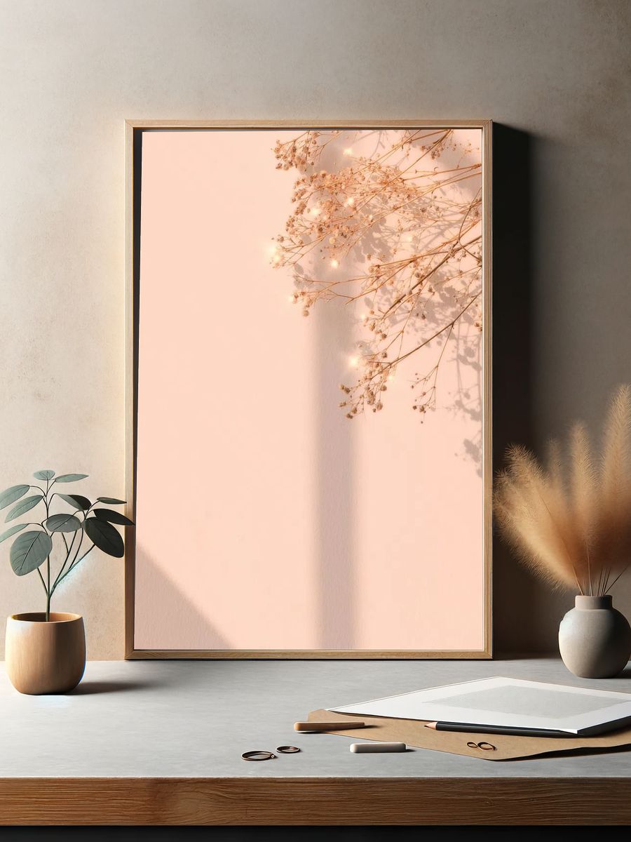Dried flower window shadow floral. — room view 2