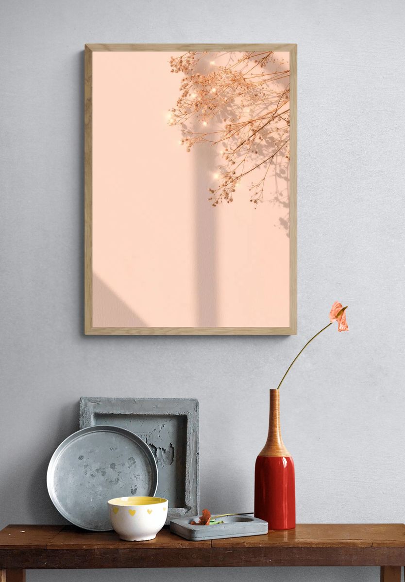 Dried flower window shadow floral. — room view 3