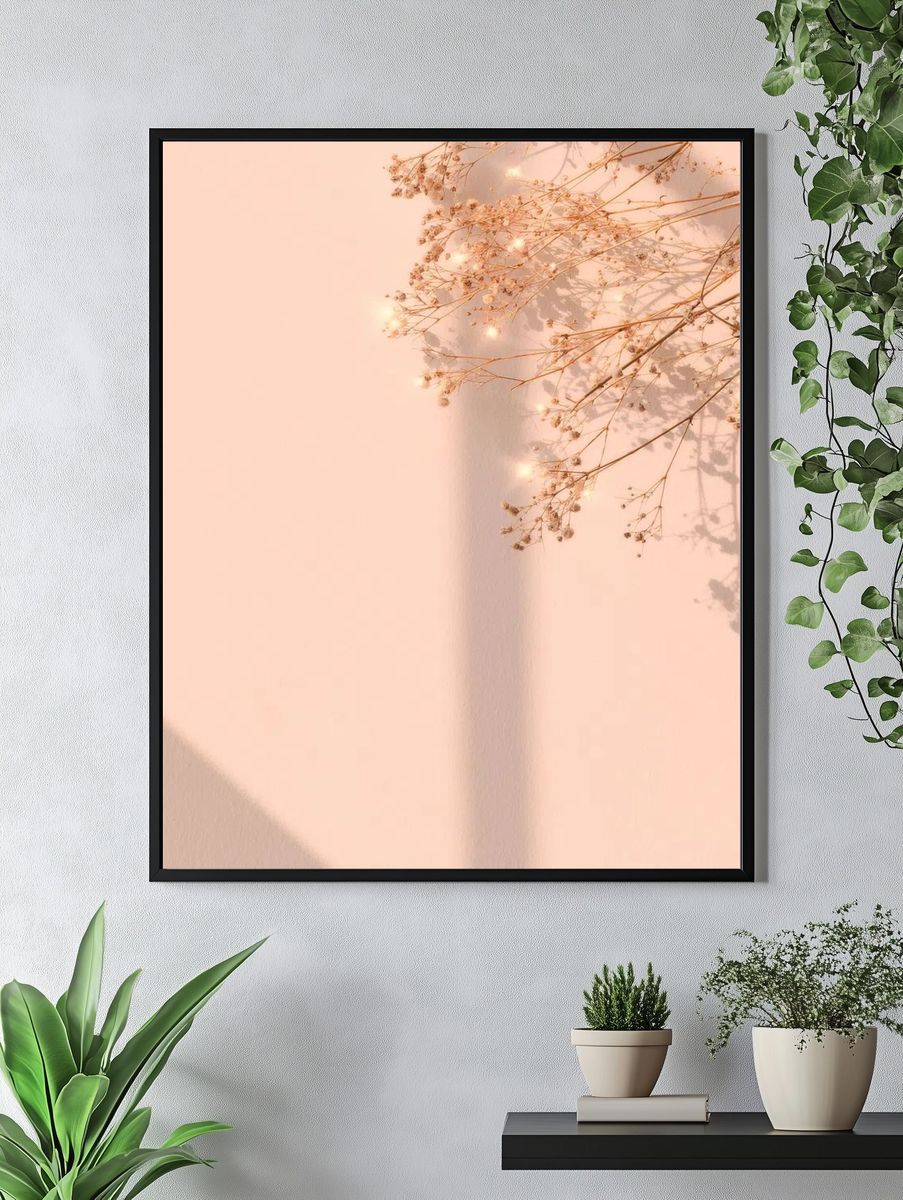 Dried flower window shadow floral. — room view 4