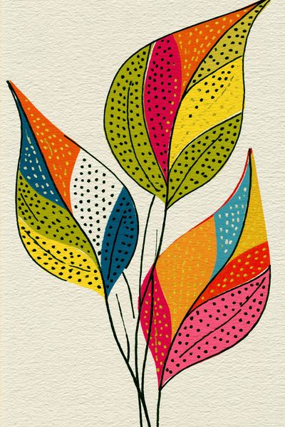 Colorful Leaf Botanical Poster.