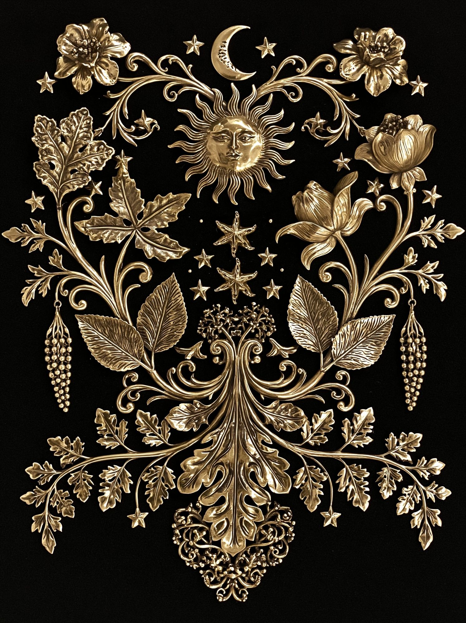 Celestial Botanical Gilded Poster. poster detail