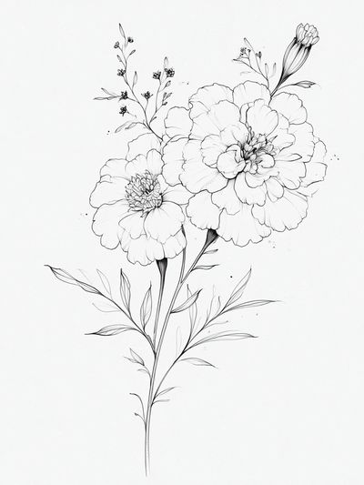 Delicate Floral Line Art Poster. poster