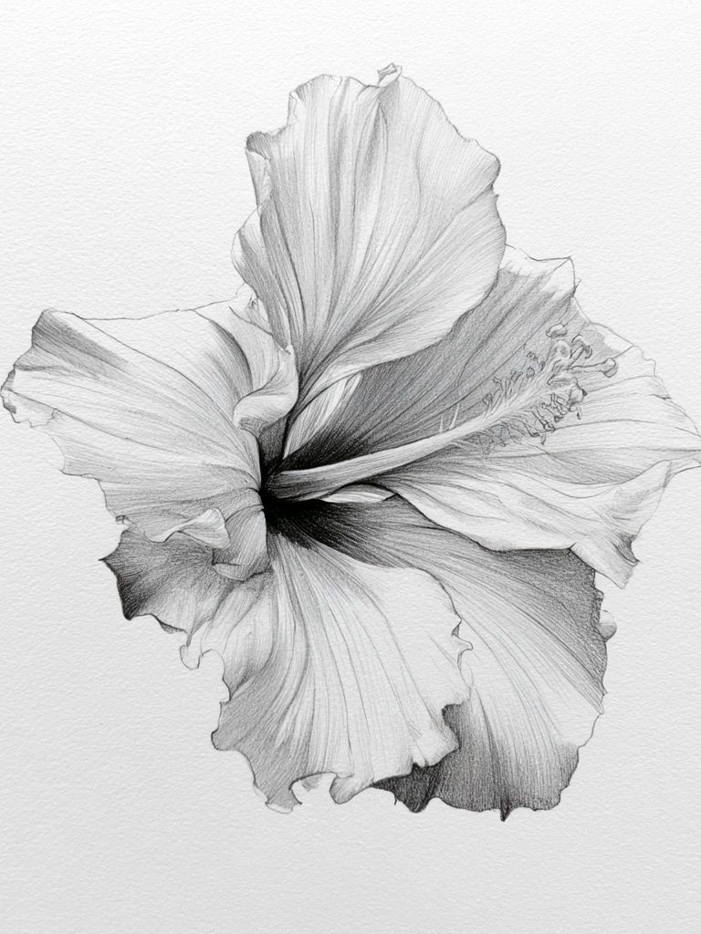 Hibiscus Bloom Botanical Print. poster detail