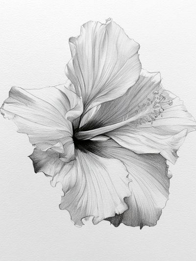 Hibiscus Bloom Botanical Print.