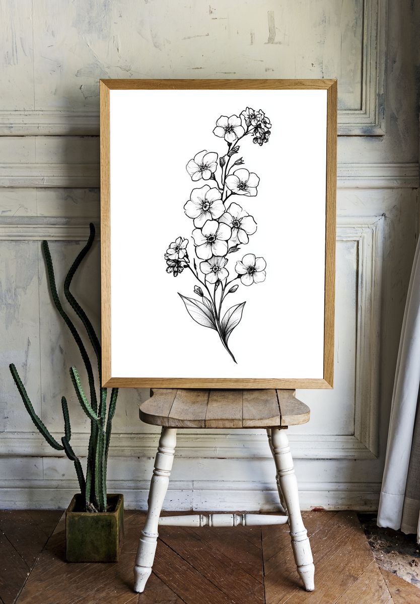 Delicate Blossom Botanical Print. — room view 1