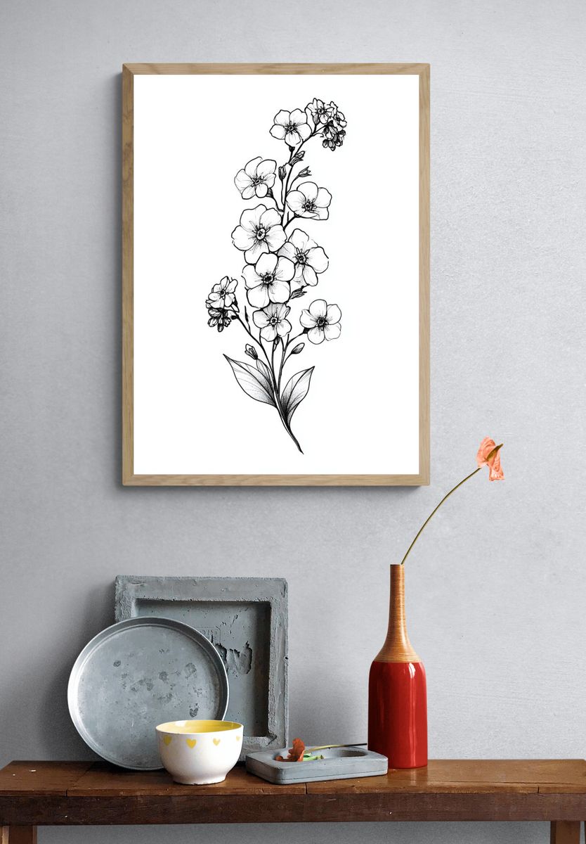 Delicate Blossom Botanical Print. — room view 3