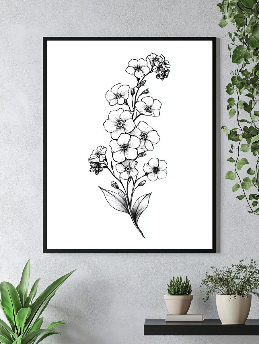 Delicate Blossom Botanical Print. — room view 4