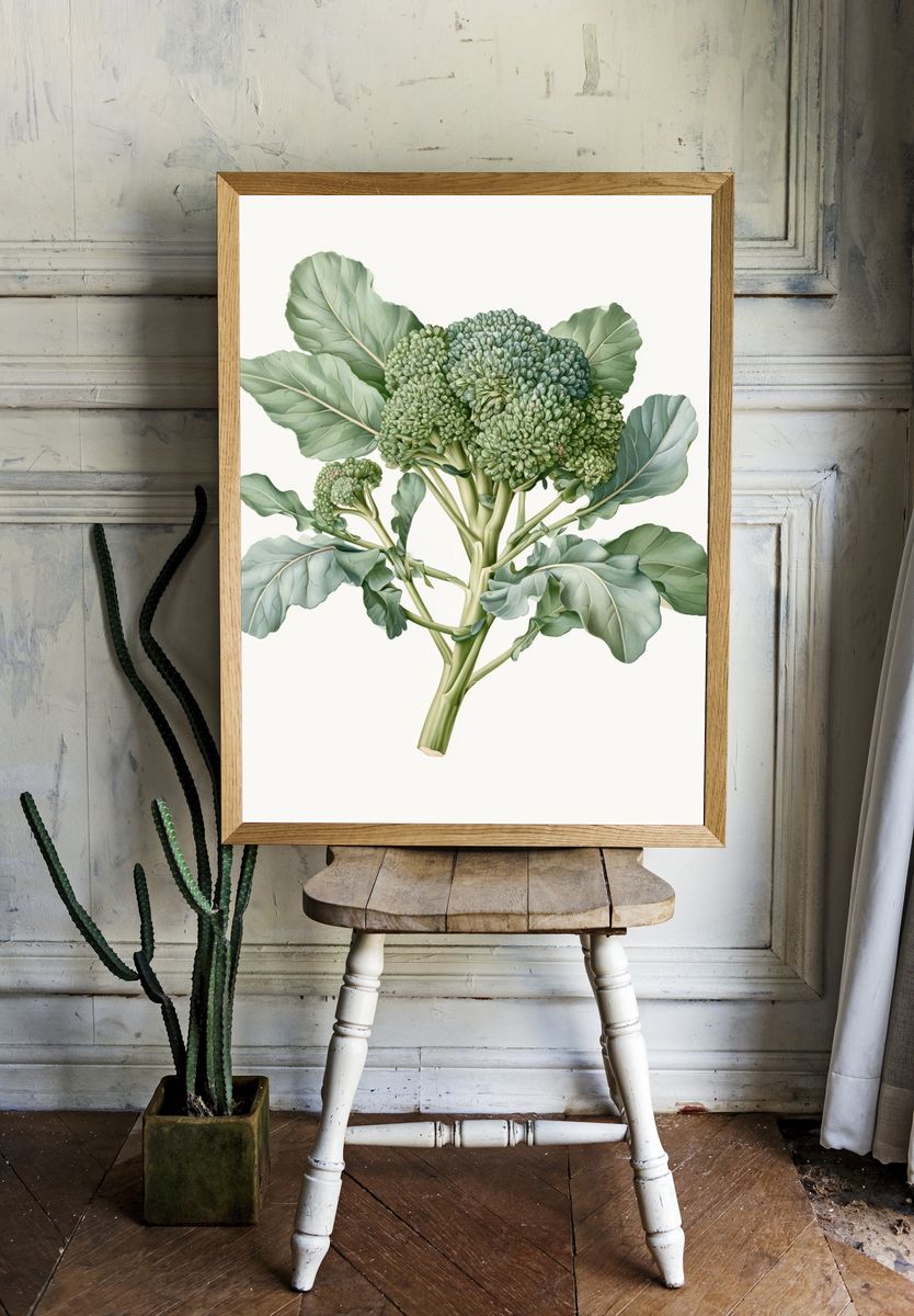 Broccoli Botanical Poster. — room view 1