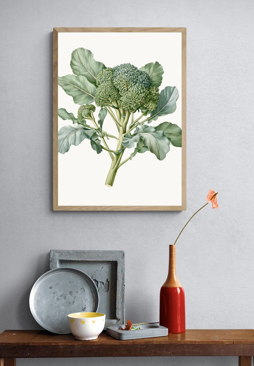 Broccoli Botanical Poster. — room view 3